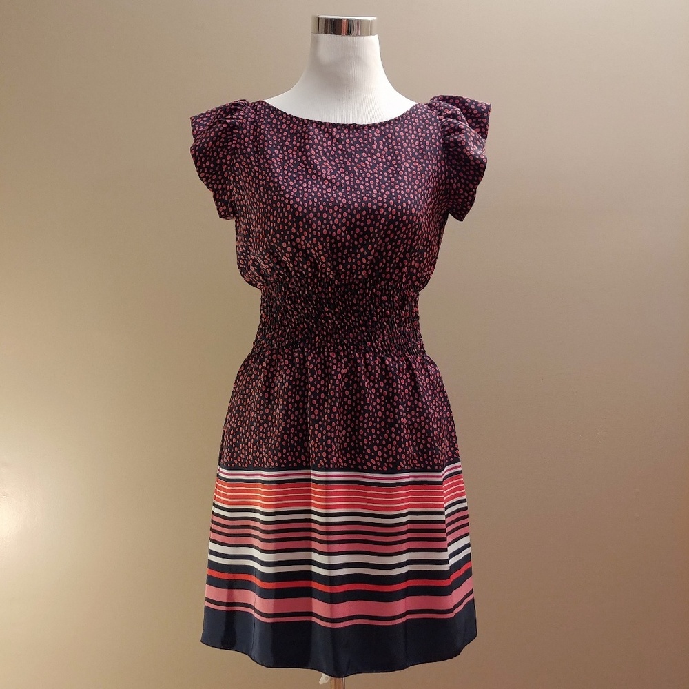 🔴$5 Pinky Blue Red Striped/Polka Dot Dress